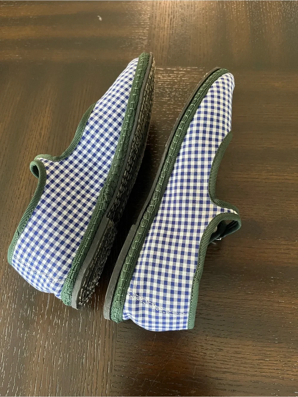 SantM Mary Jane Furlane Flats Navy Gingham Size 37 / US 7